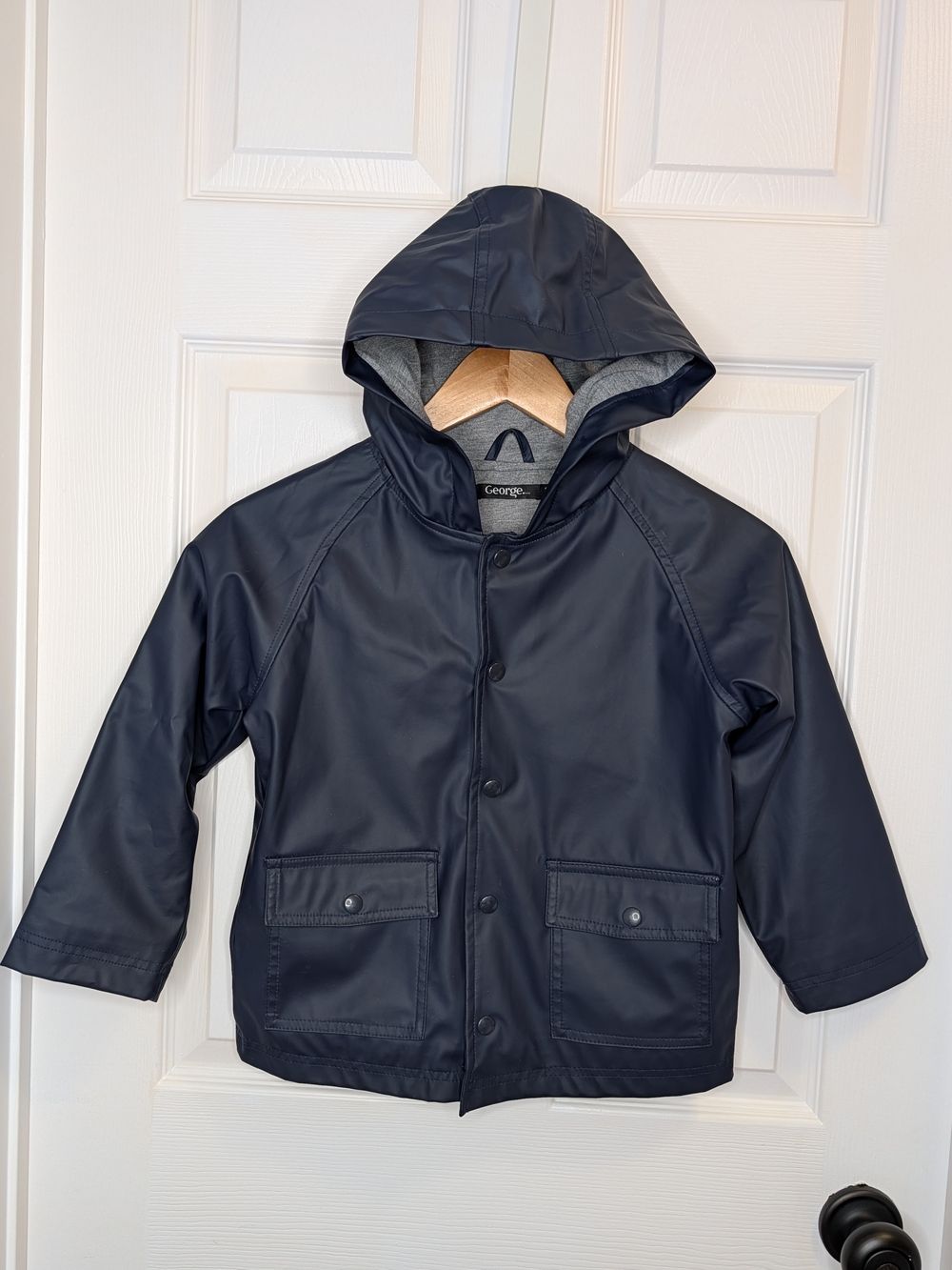 George Navy Blue Kids' Hooded Raincoat Boys Size 6 Classic